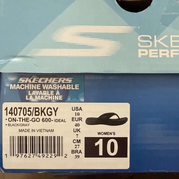 Skechers On The Go 600 Machine Washable Flip Flops black and grey- size 10 NIB - Picture 10 of 11